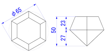 ダイヤカット65mm図面